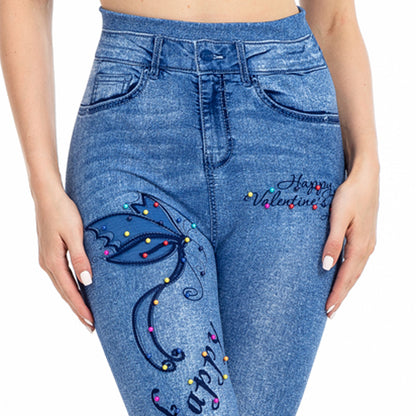 Womens Sexy Tummy-Control Butt-Lifting Butterfly-Print Leggings