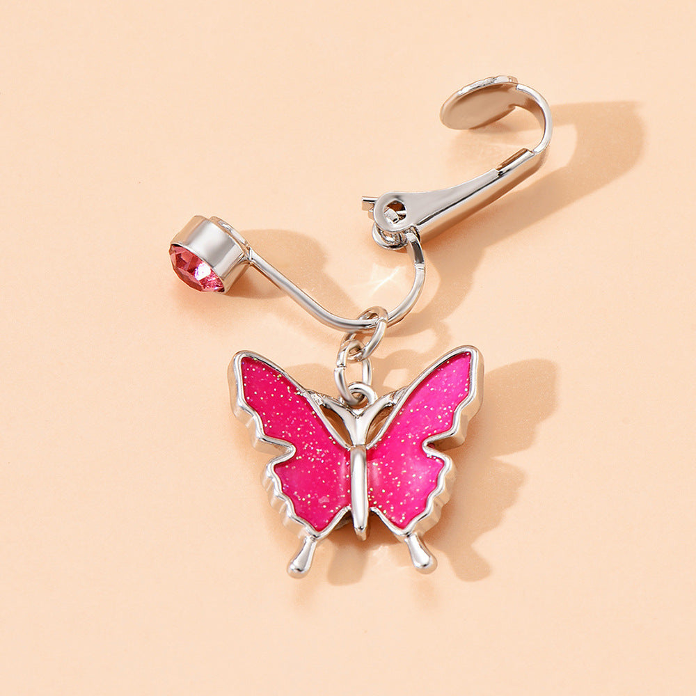 Non-perforated Butterfly Belly Ring