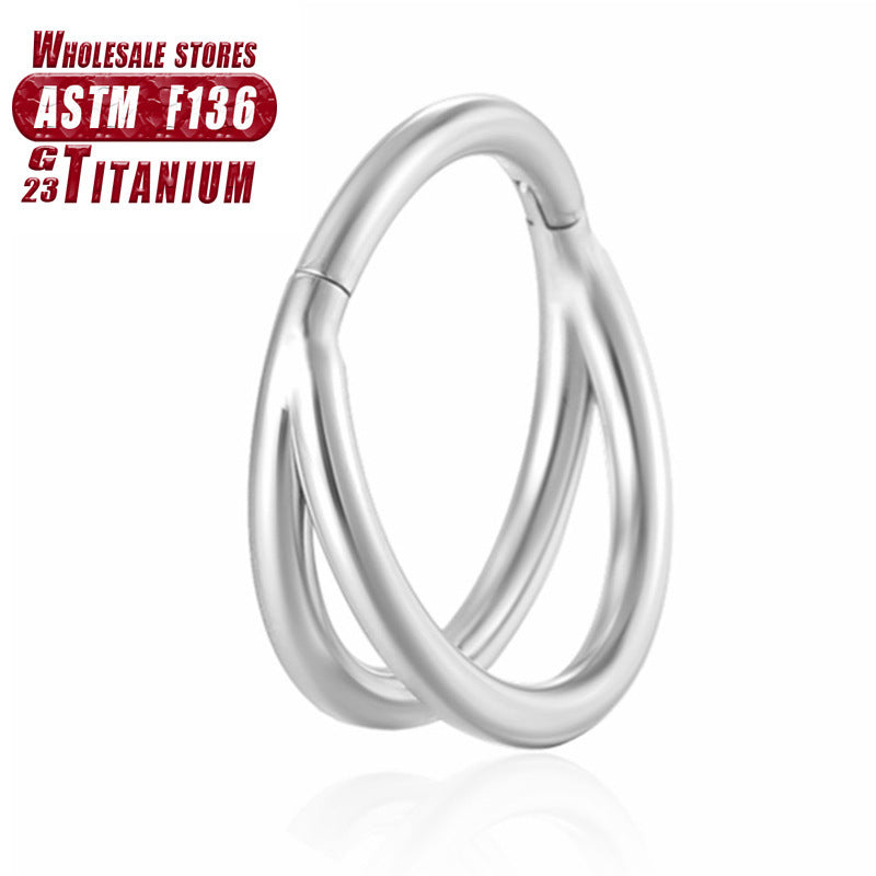 F136 Titanium Alloy Fork Nose Ring Human Body Puncture Ornament