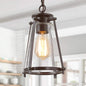Farmhouse Pendant Lighting with Seeded Glass Shade