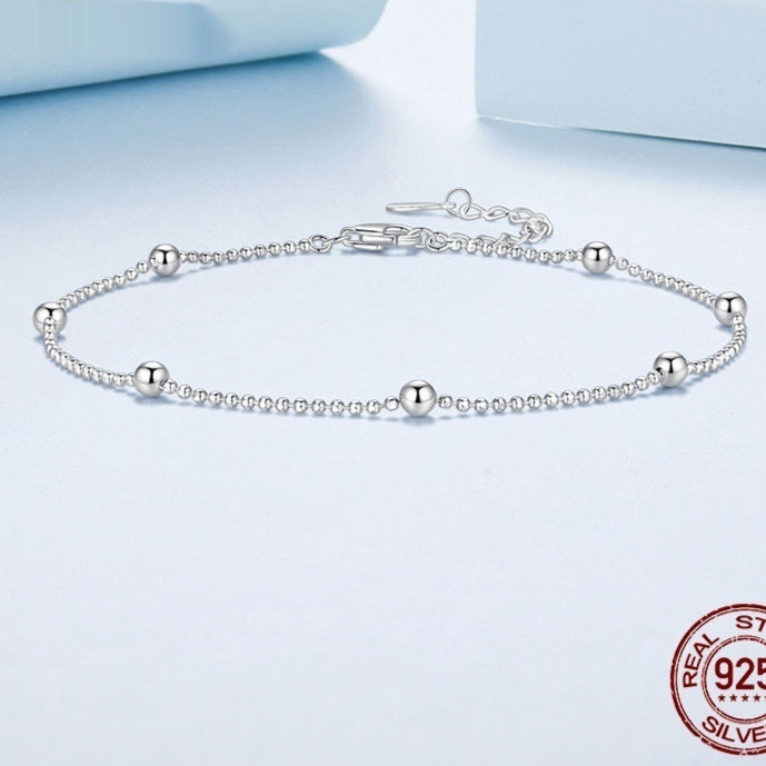 Silver Ziyun New Simple Argent Pur Bead Necklace Anklet For Women