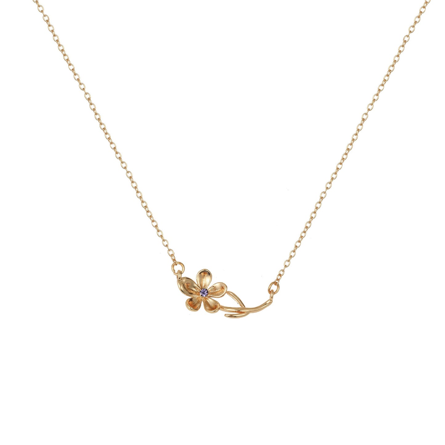 December Birth Flower 3D Pendant Necklace