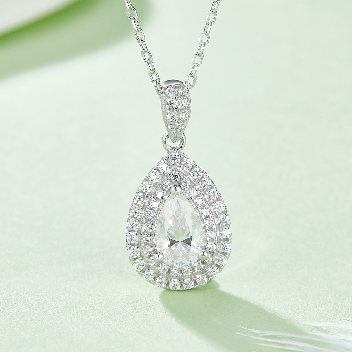 Moissanite Water Drop Pear-shaped S925 Sterling Silver Jewelry Suit