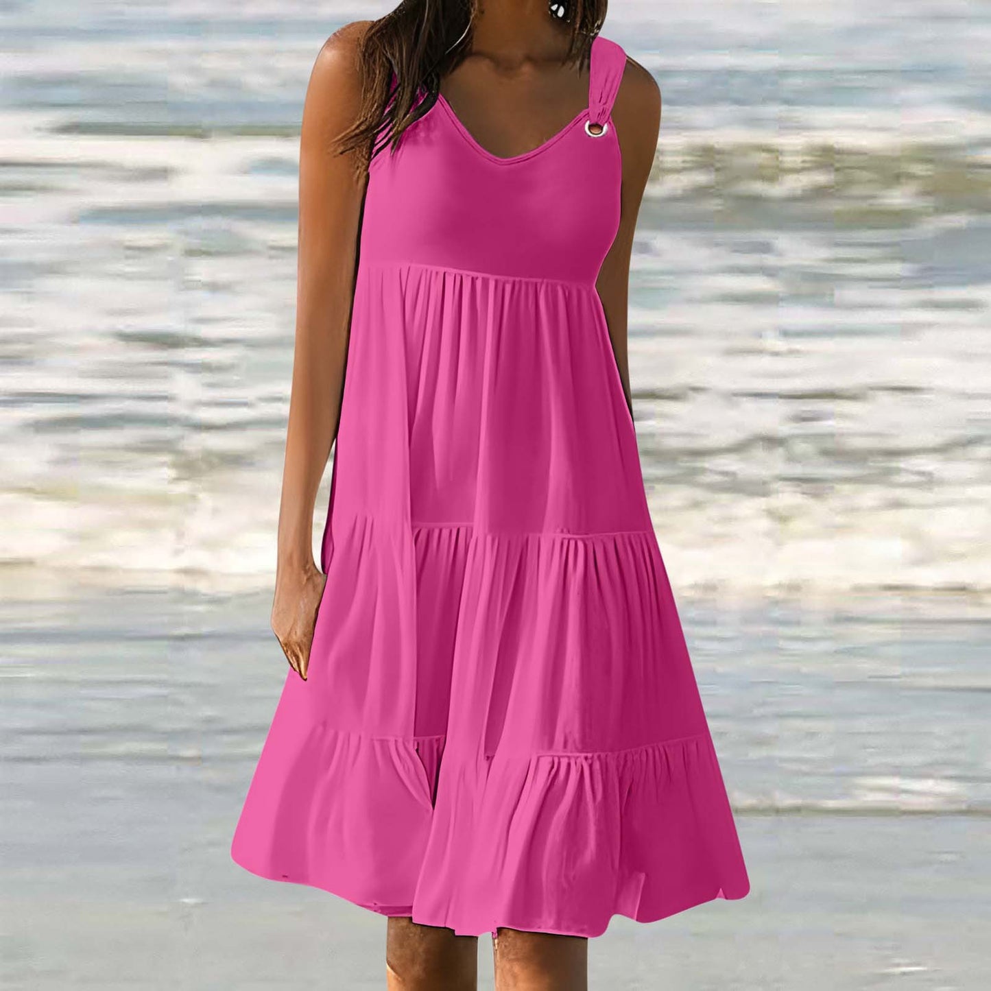 Casual Elegant Stitching Dress Women