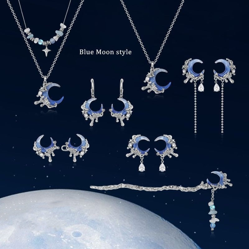 Blue Moon Series Fashion Necklace Earring Ring