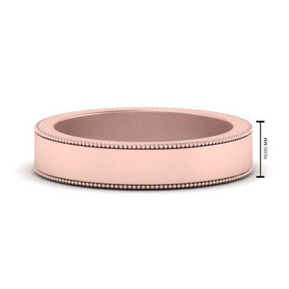 Flat Milgrain Mens Wedding Band