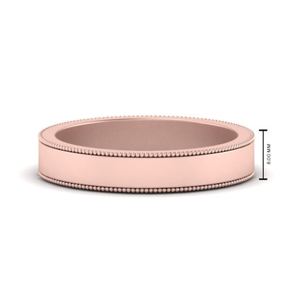Flat Milgrain Mens Wedding Band
