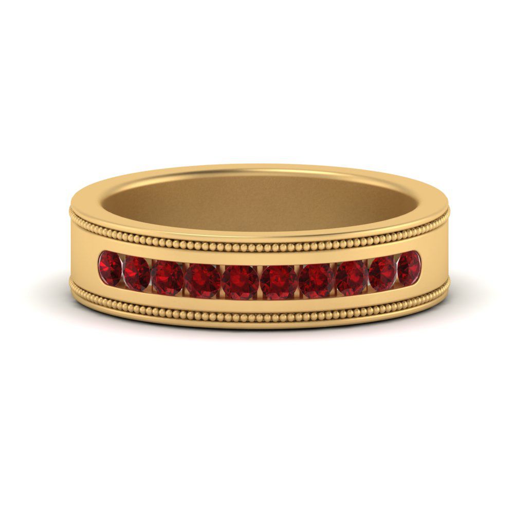 Flat Milgrain Mens Promise Band