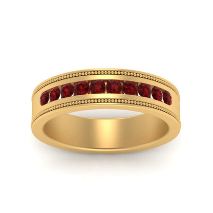 Flat Milgrain Mens Promise Band