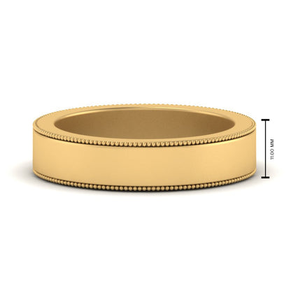 Flat Milgrain Mens Wedding Band
