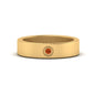 Flat Single Stone Mens Band Engraved