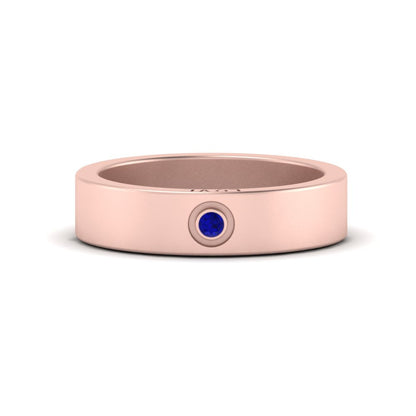 Flat Single Stone Mens Band Engraved