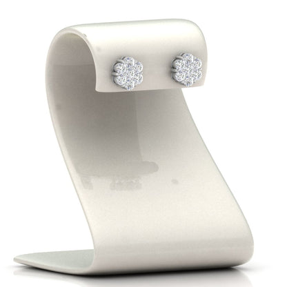 0.75 Carat 7 Stone Flower Diamond Earring