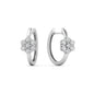 Flower Small 2 Tone Hoop Huggie Earrings