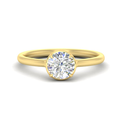 Flush Collet Solitaire Engagement Ring