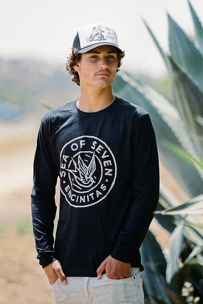 Fly With Us Mens Long Sleeve Tee - Black