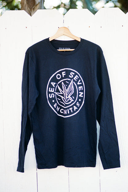 Fly With Us Mens Long Sleeve Tee - Black
