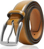 Genuine Leather Belt for Men – Zinc Alloy Buckle, 1.25" Strap