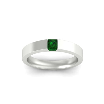 Half Bezel Solitaire Mens Engagement Ring