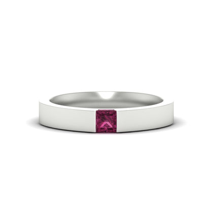 Half Bezel Solitaire Mens Engagement Ring