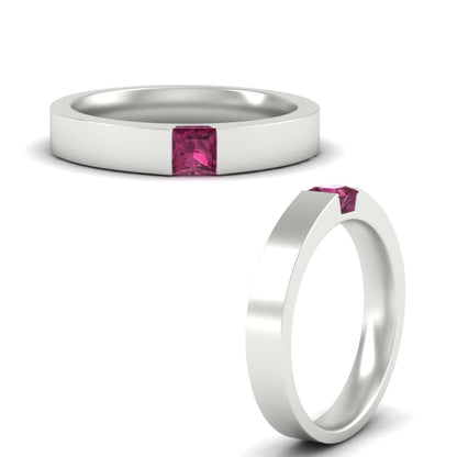 Half Bezel Solitaire Mens Engagement Ring