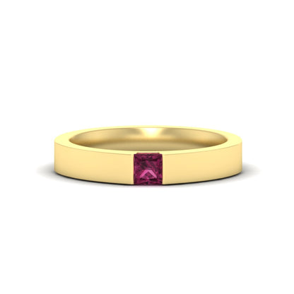 Half Bezel Solitaire Mens Engagement Ring