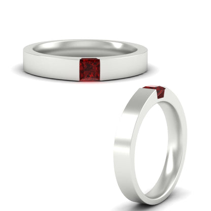 Half Bezel Solitaire Mens Engagement Ring