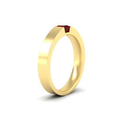 Half Bezel Solitaire Mens Engagement Ring