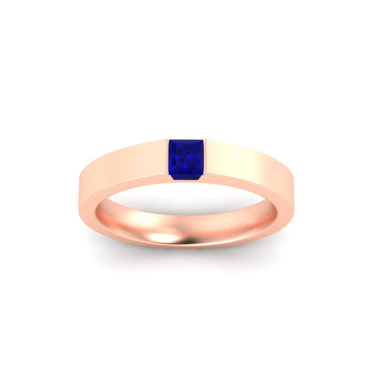 Half Bezel Solitaire Mens Engagement Ring
