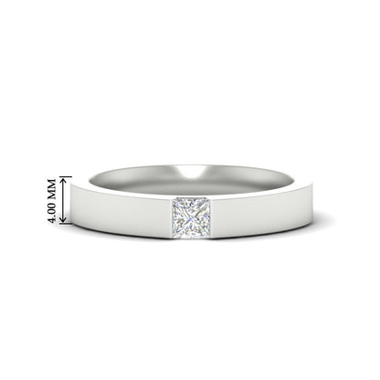 Half Bezel Solitaire Mens Engagement Ring