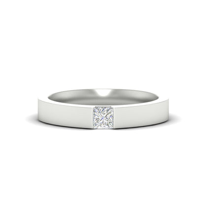 Half Bezel Solitaire Mens Engagement Ring