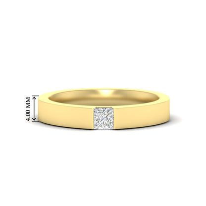 Half Bezel Solitaire Mens Engagement Ring