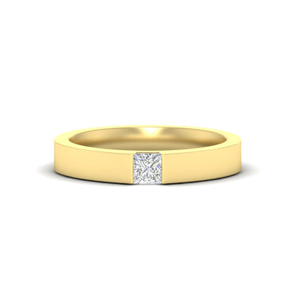 Half Bezel Solitaire Mens Engagement Ring