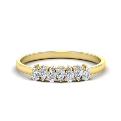 Half Carat 7 Stone Wedding Band Diamond Teardrop