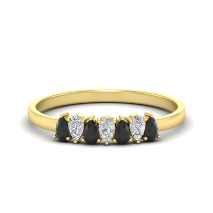 Half Carat 7 Stone Wedding Band Diamond Teardrop