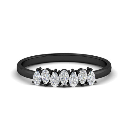 Half Carat 7 Stone Wedding Band Diamond Teardrop