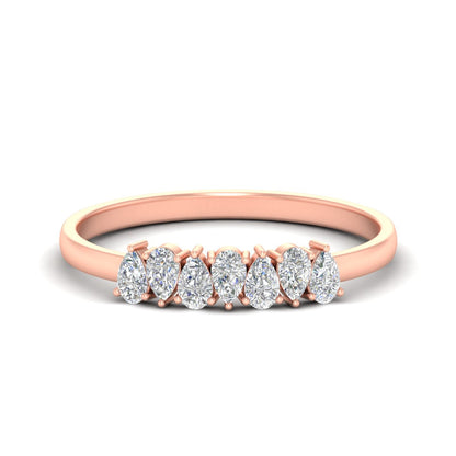 Half Carat 7 Stone Wedding Band Diamond Teardrop