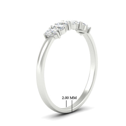 Half Carat 7 Stone Wedding Band Diamond Teardrop