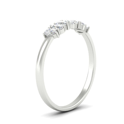 Half Carat 7 Stone Wedding Band Diamond Teardrop