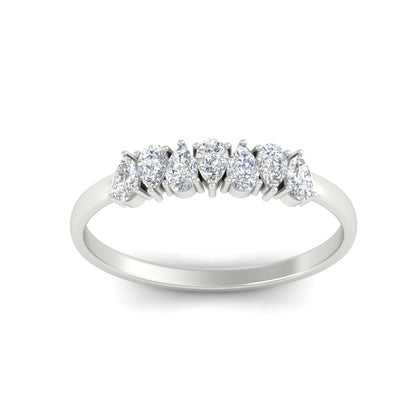 Half Carat 7 Stone Wedding Band Diamond Teardrop