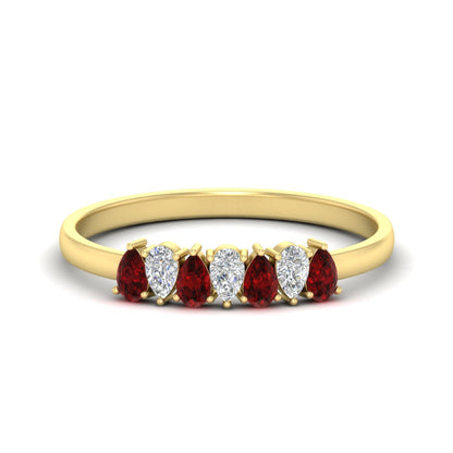 Half Carat 7 Stone Wedding Band Diamond Teardrop