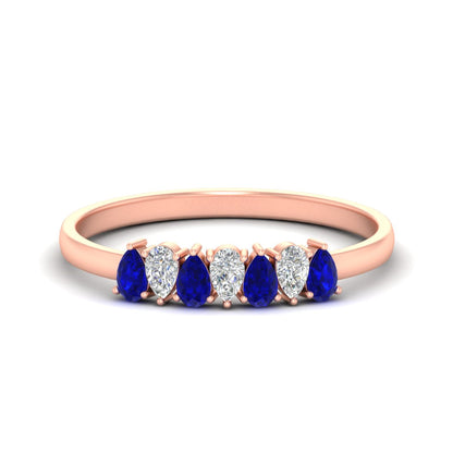 Half Carat 7 Stone Wedding Band Diamond Teardrop