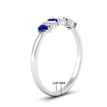 Half Carat 7 Stone Wedding Band Diamond Teardrop