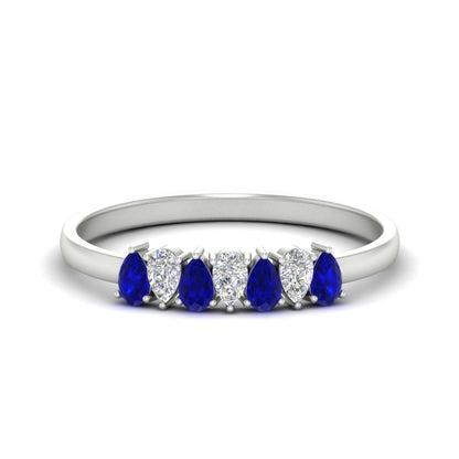 Half Carat 7 Stone Wedding Band Diamond Teardrop