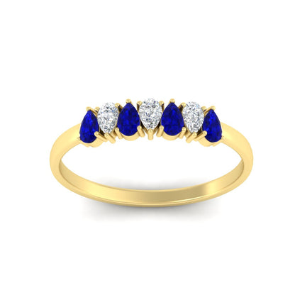 Half Carat 7 Stone Wedding Band Diamond Teardrop