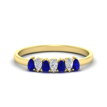 Half Carat 7 Stone Wedding Band Diamond Teardrop