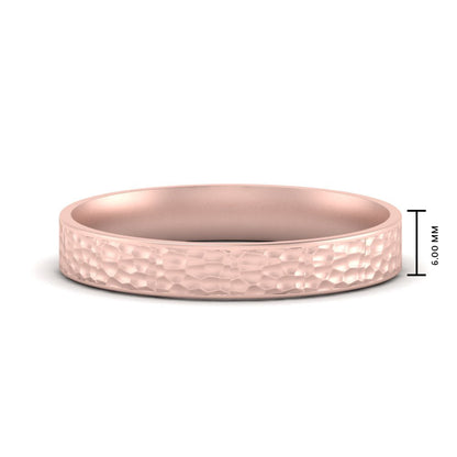 Hammered Finish Mens Wedding Band