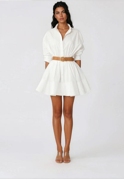 Hattie Shirt Dress – White