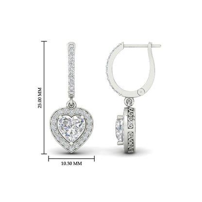 Heart Halo Drop Dangle Earring