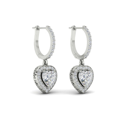 Heart Halo Drop Dangle Earring